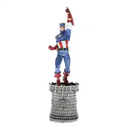Marvel - Chess Collection #6 Captain America (King) | Chess Piece Only - Blue
