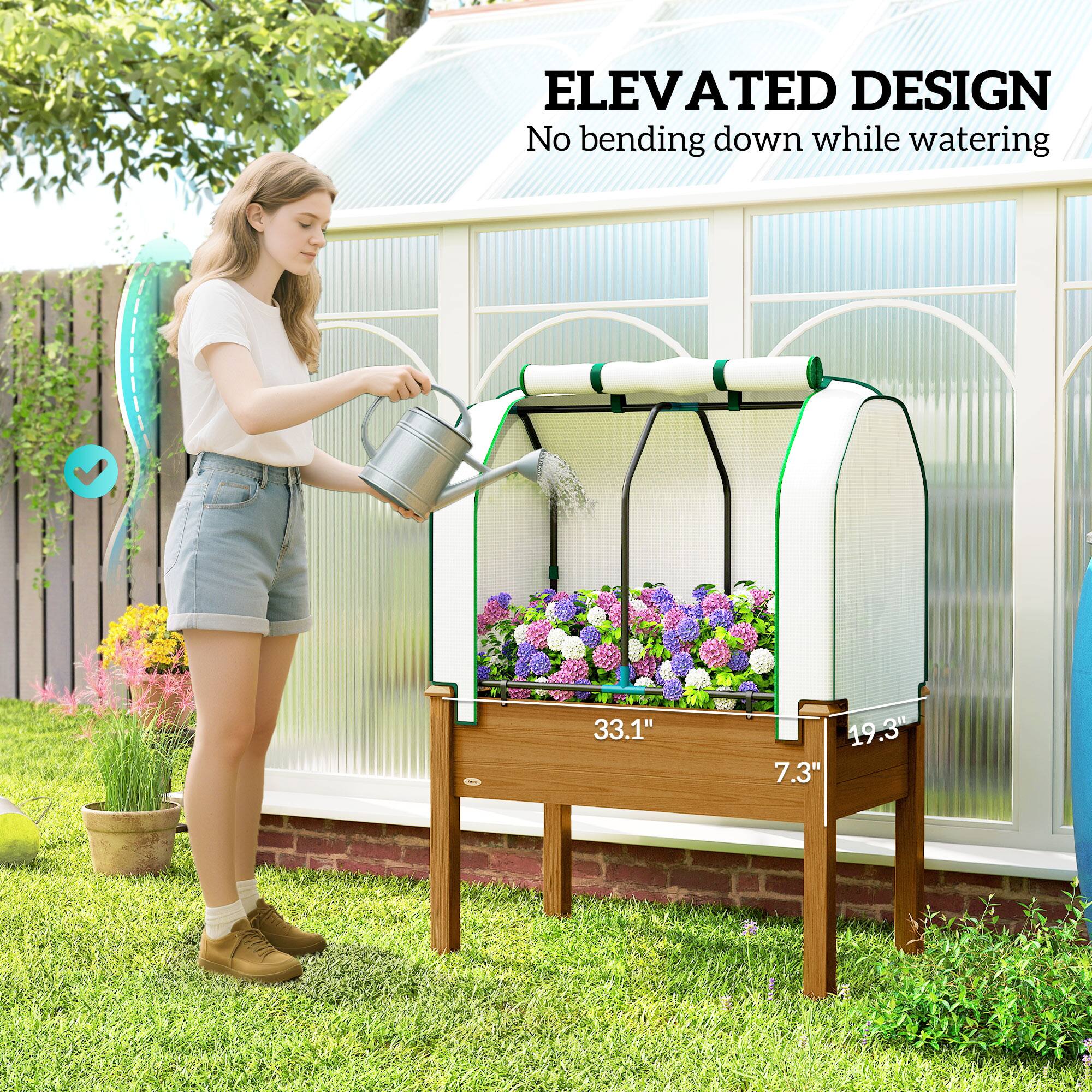 ELEVATED DESIGN  
No bending down while watering  

33.1"  
19.3"  
7.3"