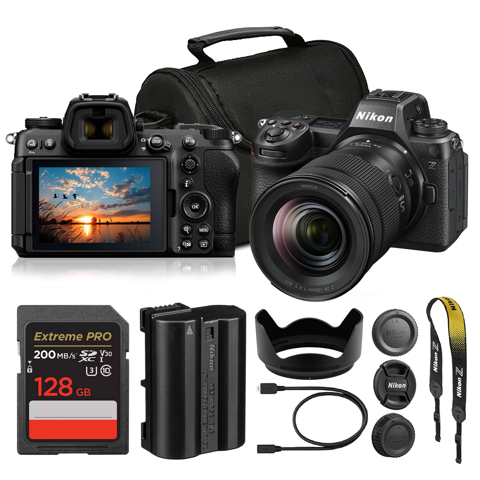 SAL  
Nikon 3000128  
One  
o  
DSP  
AFC  
ROCT HOWER  
L-M  
LXT  

NIKKOR  
OK  
MENU  
?  

Extreme PRO 200MB/s S V30 I V 3 10 128 GB  
Nikon NO. LITHIUM10 DYLLEGA SURVE  
LL$ S 1:4 24-120mm I  
ce Nikon Nikon DV Riker -  
Niko N Nikon N Nikon