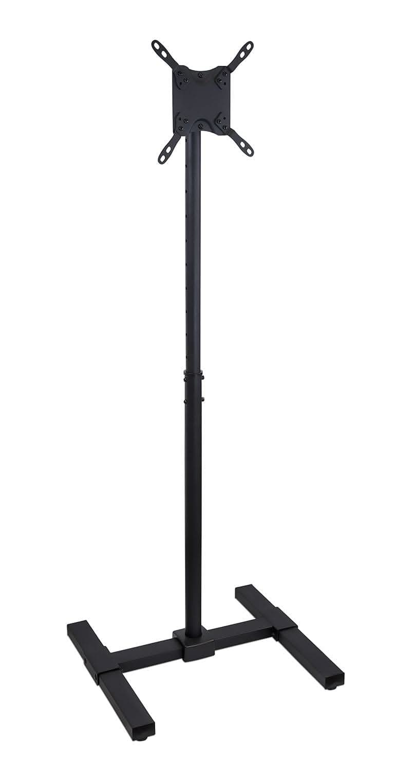 Angle. Mount-It! - Portable TV Floor Stand for 19″–43″ Screens with Height Adjustment, Tilt & Adjustable Feet for Uneven Floors - Black.
