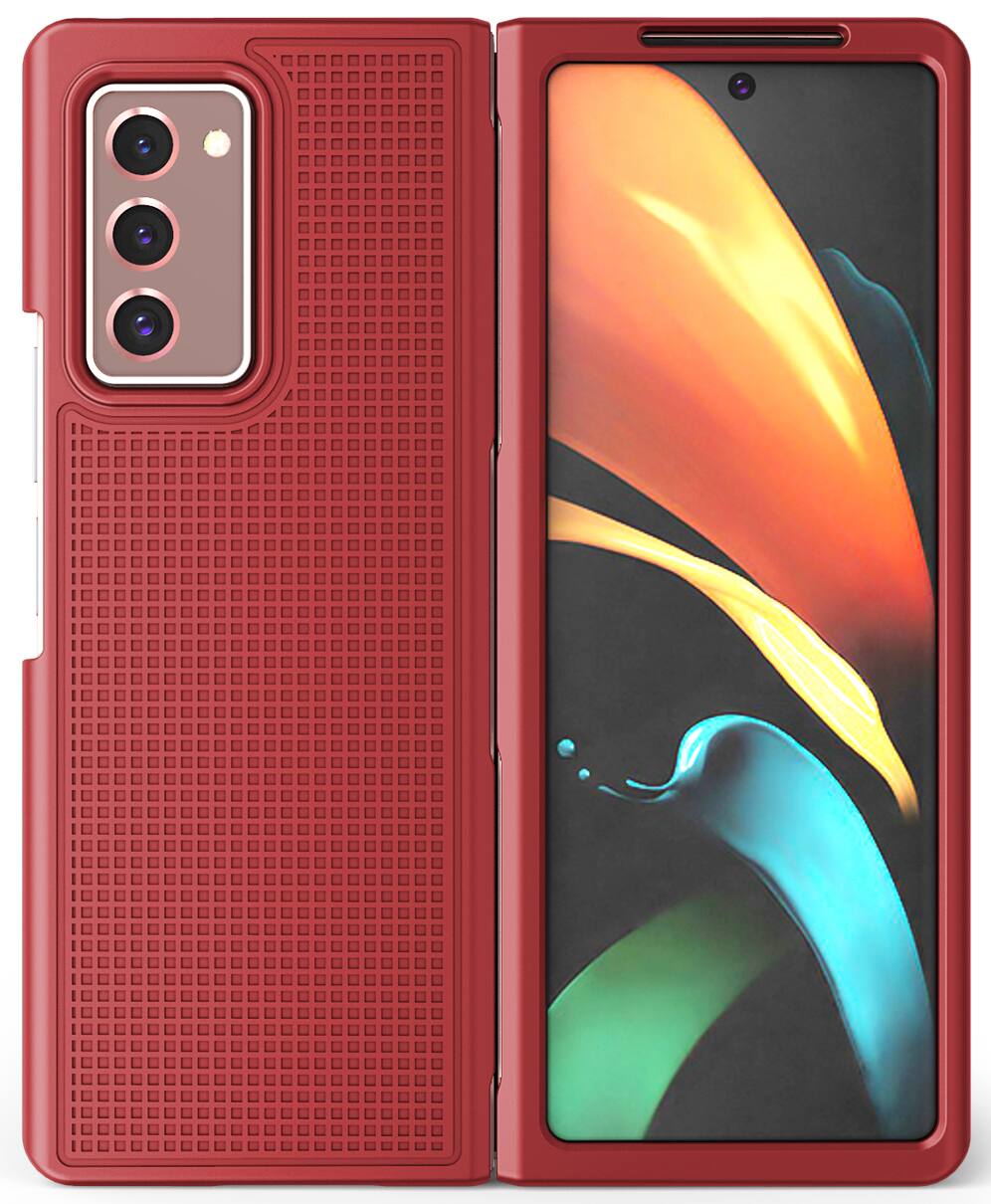 Alt View 2. Nakedcellphone - Slim Hard Case for Samsung Galaxy Z Fold 2 - Red.