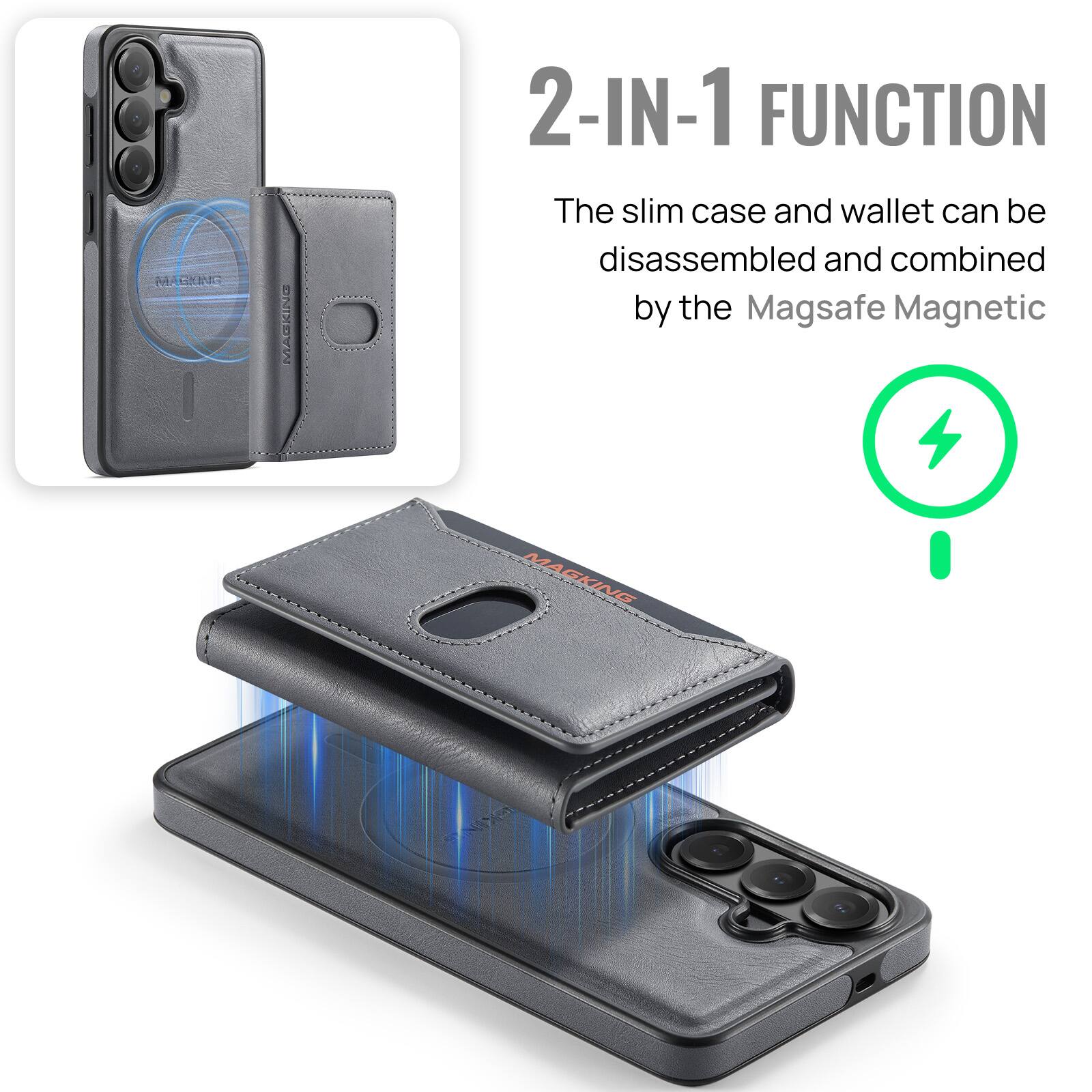 MARKING  
MACKING  
2-IN-1 FUNCTION  
The slim case and wallet can be disassembled and combined by the Magsafe Magnetic  
MAGKING