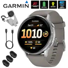 GARMIN 24/7 HEALTH & FITNESS MONITORING UPTO 12 DAYS BUILT-IN GPS GARMIN CONNECT APP
GARMIN
Sat 01 1010 32° 38 100% 88 68
