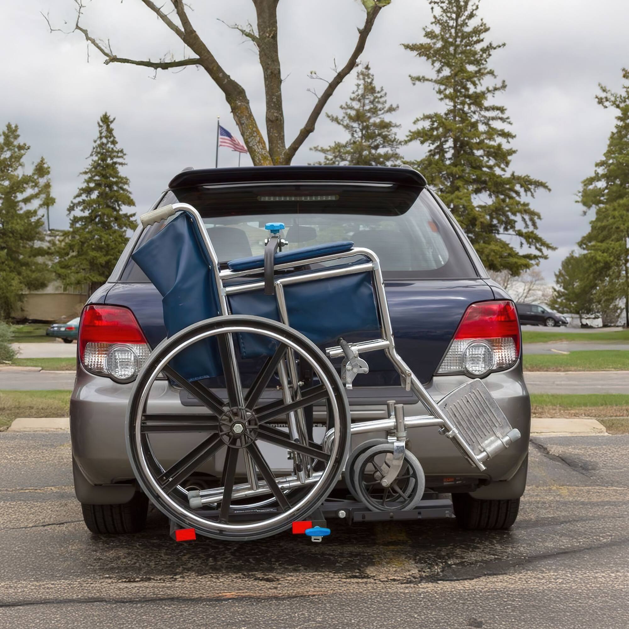 Alt View 4. Silver Spring - Silver Spring Foldable Manual Wheelchair Carrier Platform with Hitch Ball Mount - Black.