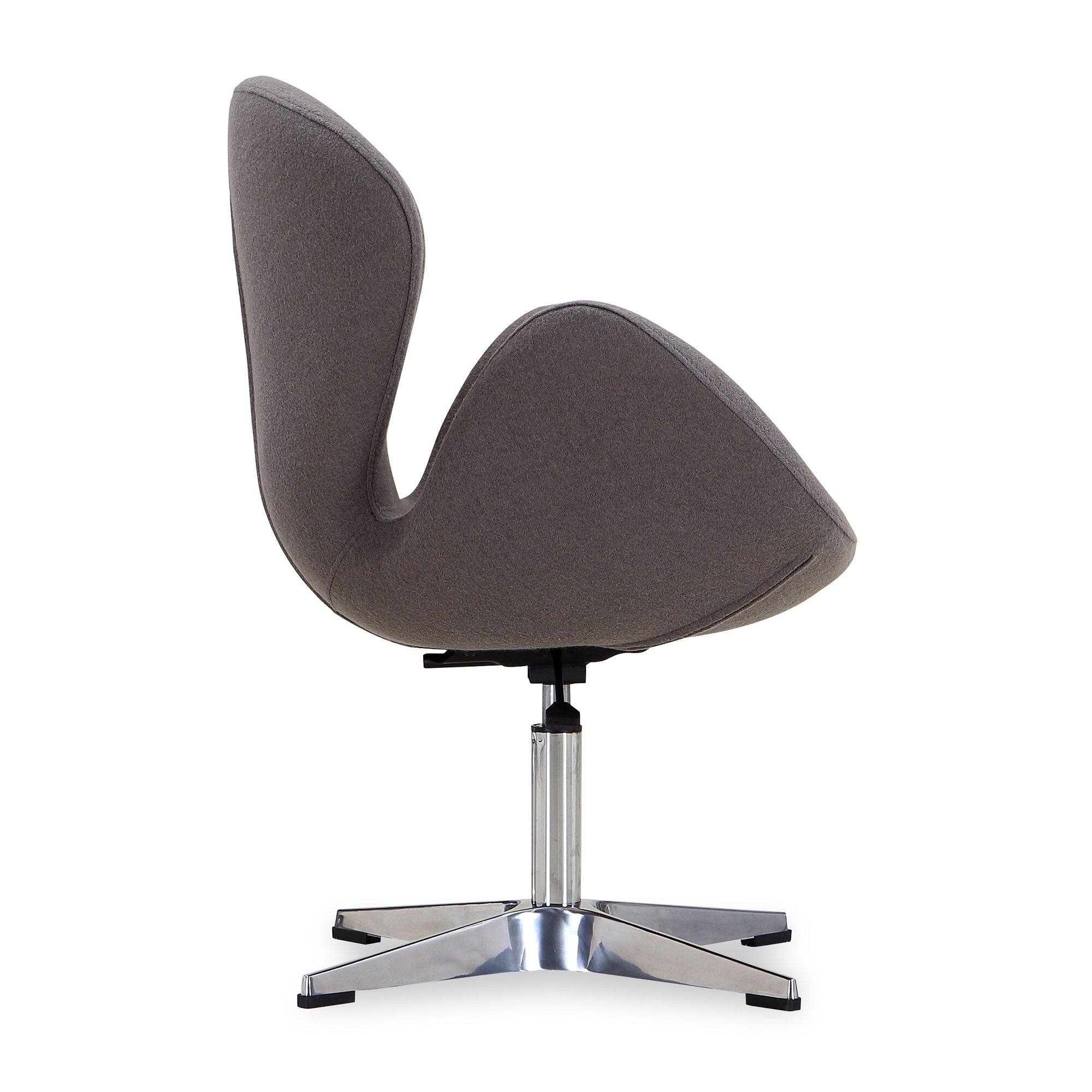 Alt View 2. Manhattan Comfort - Raspberry Modern Upholstered Swivel Lounge Chair - Set of 2 - Gray.