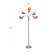 Left. Simple Designs - 5 Light Adjustable Gooseneck Floor Lamp - Silver/Fun Multicolored Shades.