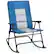 Front. Costway - Foldable Rocking Padded Chair Portable Camping Chair with Backrest Armrest Blue - Blue.