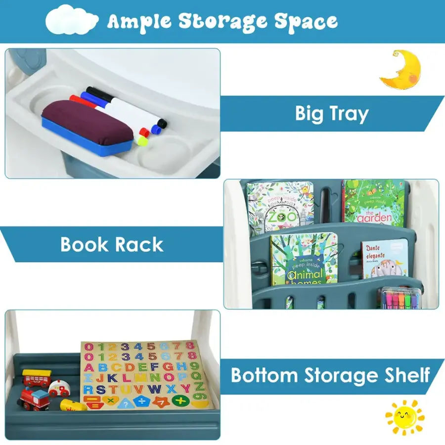 Ample Storage Space Big Tray Book Rack Bottom Storage Shelf