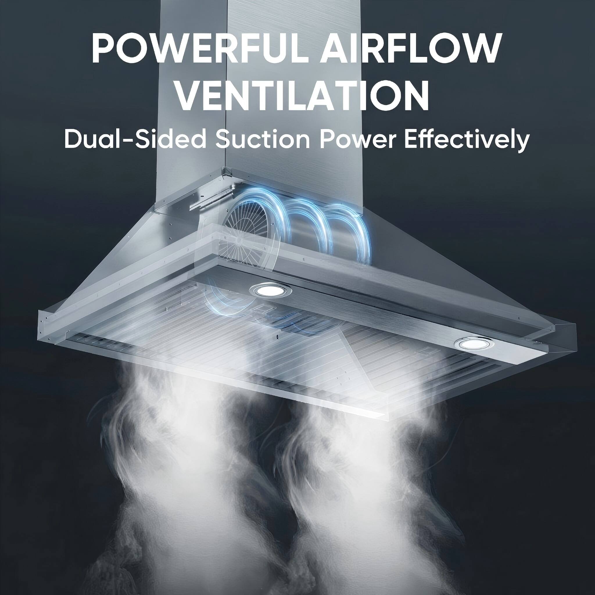 POWERFUL AIRFLOW VENTILATION  
Dual-Sided Suction Power Effectively