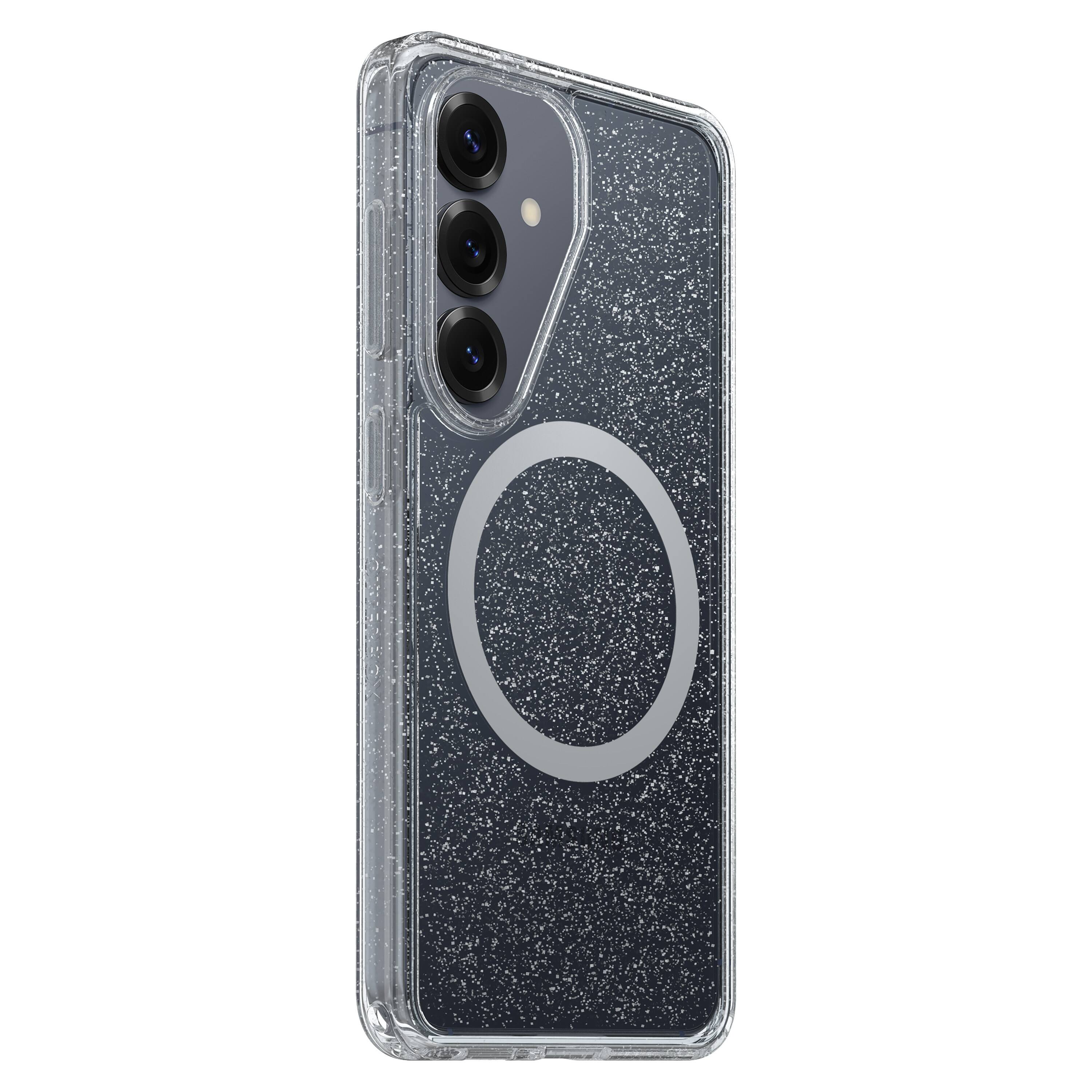 Left. OtterBox - Symmetry Series Hard Shell for Samsung Galaxy S26 - Silver.