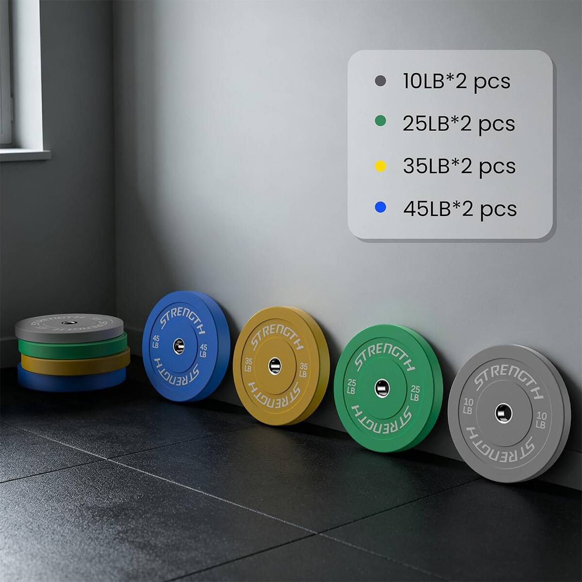 10LB*2 pcs  
25LB*2 pcs  
35LB*2 pcs  
45LB*2 pcs  

STRENGTH (29 GREENGTH)  
STRENOTED 45 45 STRETOTES  
STRRETICIAL LB 35 I 35 LB STRENCICLE  
FARENCIGITAL LB 25 LB 25 10 FRENEACTING LB STRENCIAL 10 LB STRENDTALE