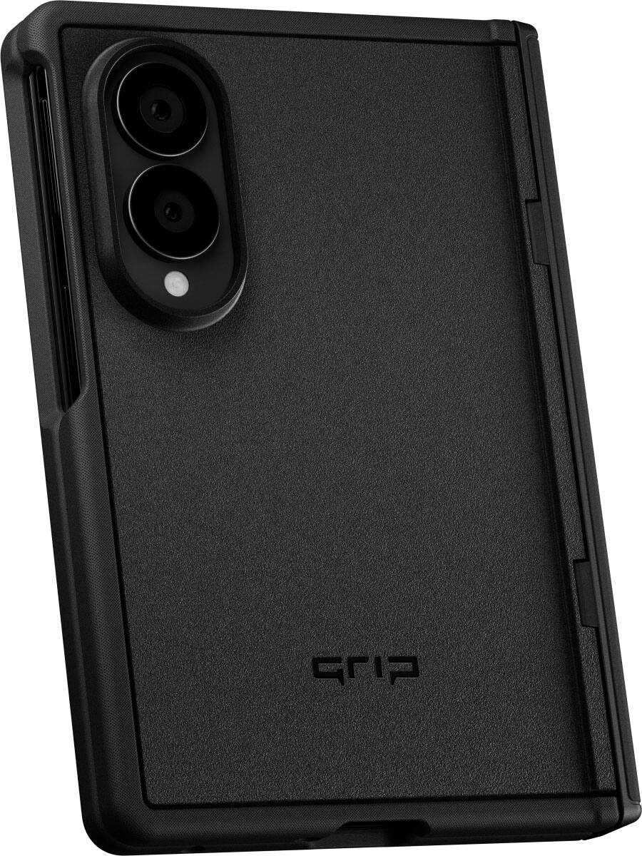 Angle. dbrand - Grip Case with Magnets for Galaxy Z Fold8 - Black.
