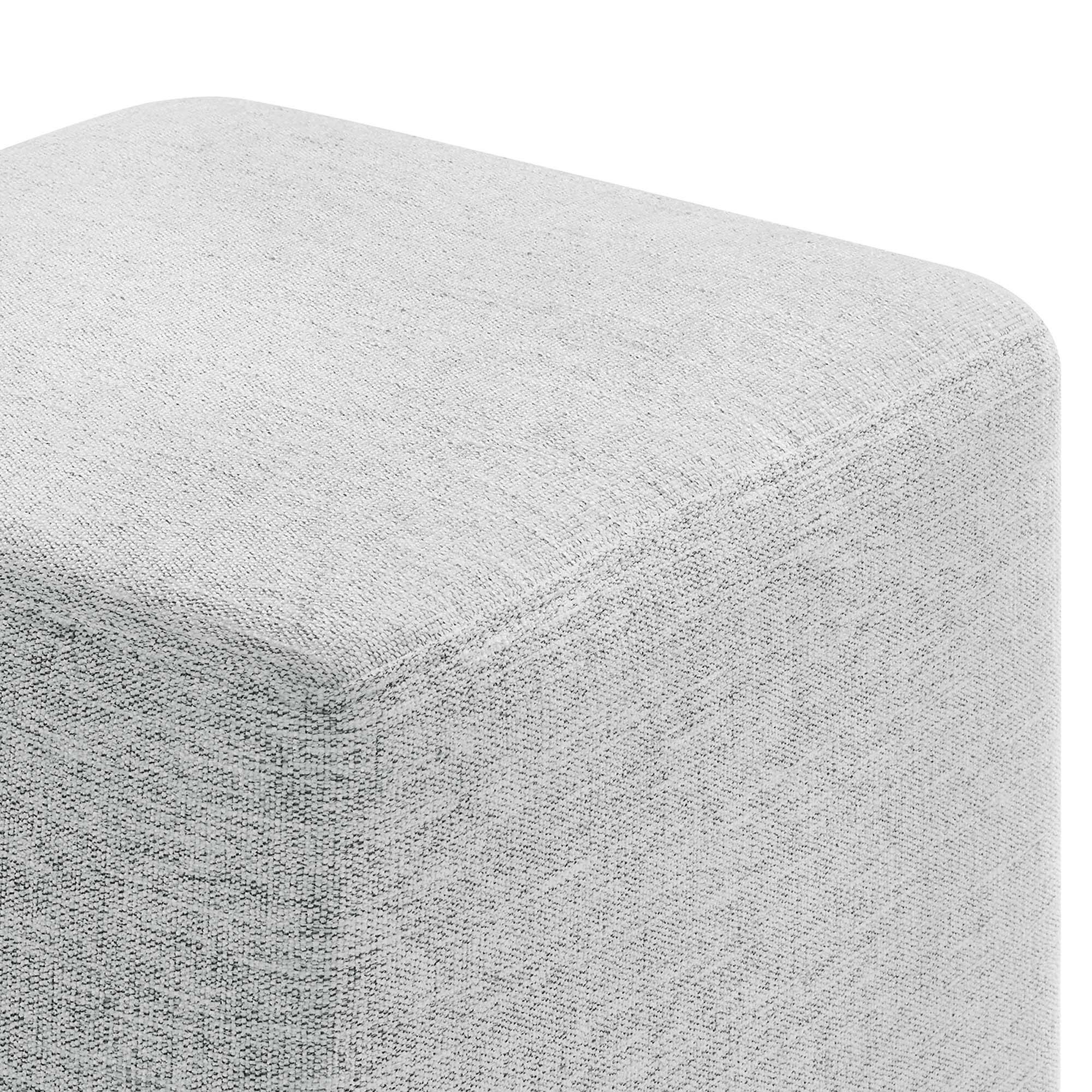 Alt View 5. Modway - Callum 17" Square Woven Heathered Fabric Upholstered Ottoman by Modway - Heathered Weave Light Gray.