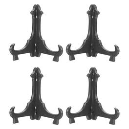 Unique Bargains - 4pcs Acrylic Easels Plate Stands 2.83 Inch Folding Display Holder for Frames Pictures Magazines - Black