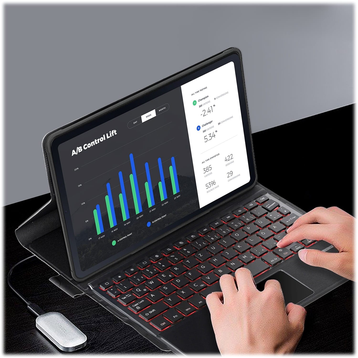 Alt View 15. SaharaCase - Keyboard Case for Amazon Fire Max 11 (2023) - Black.