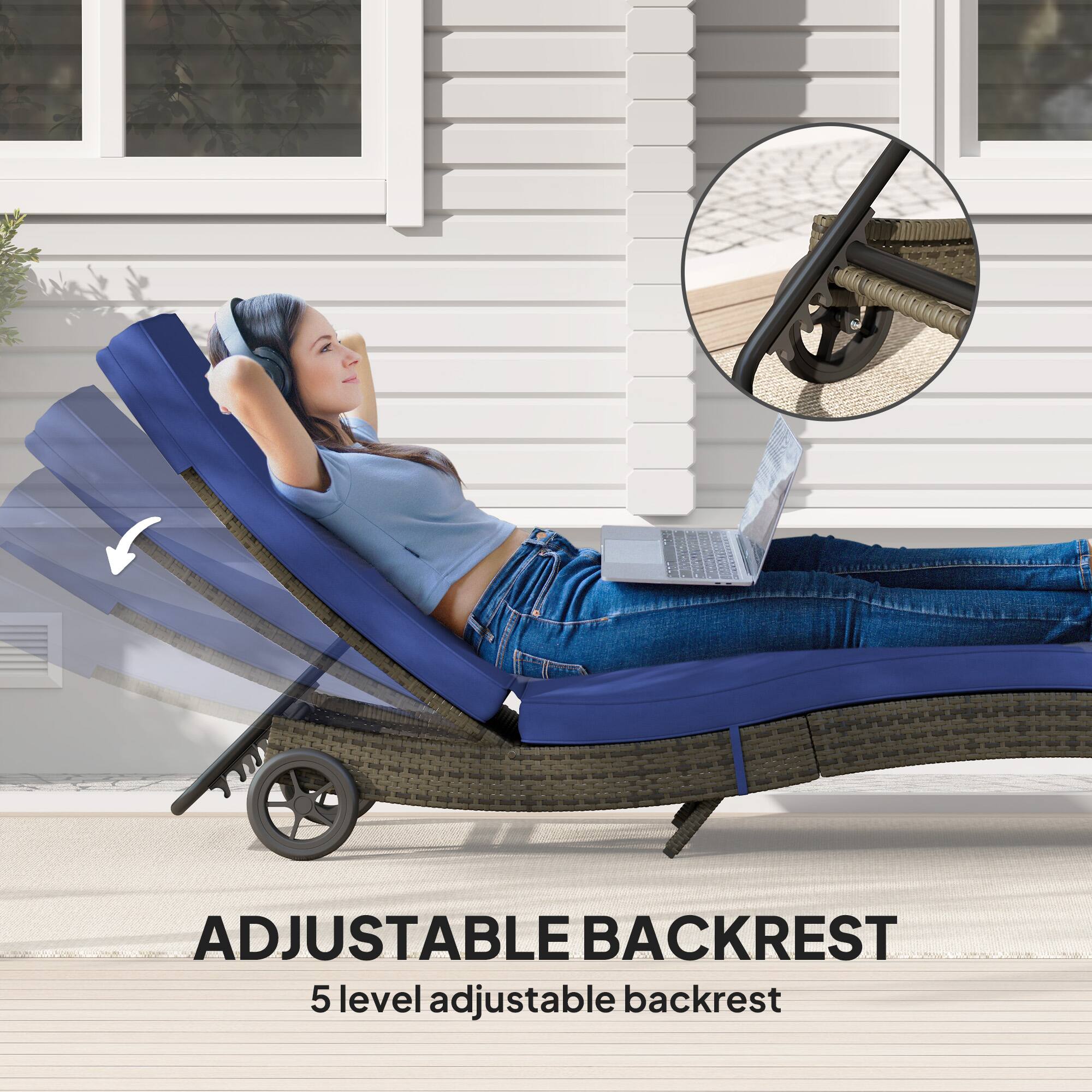 ADJUSTABLE BACKREST
5 level adjustable backrest