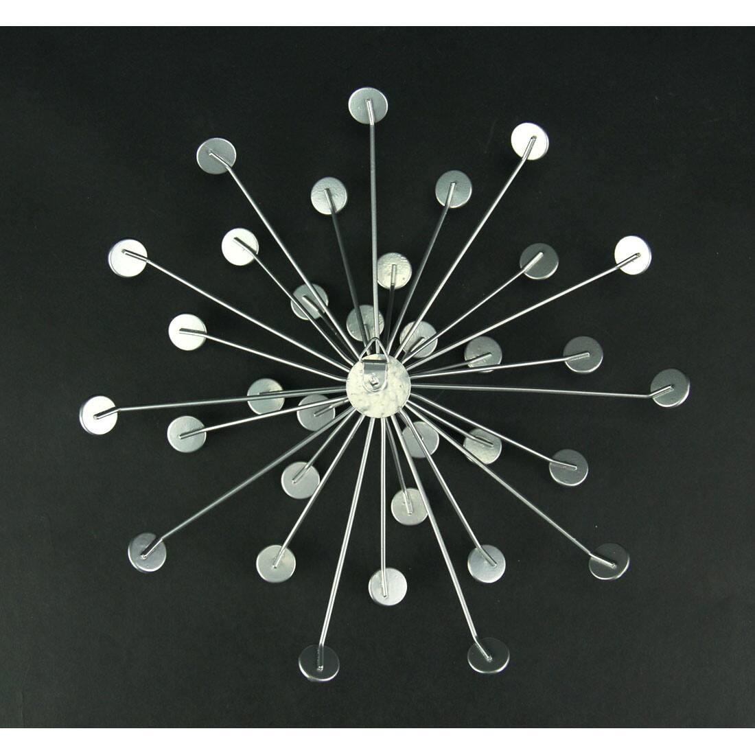 Alt View 2. Zeckos - Set Of 6 Silver Starburst Jeweled Metal Decorative Wall Art Hangings - Silver.