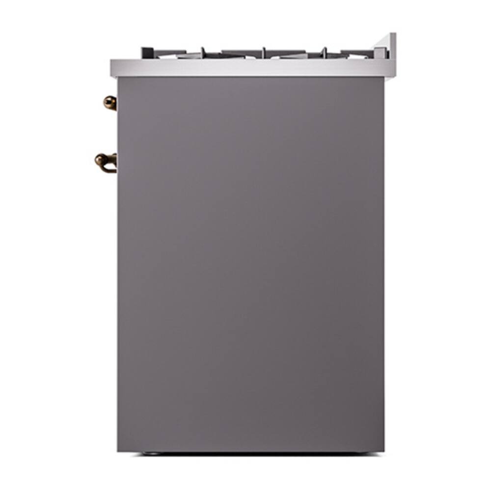 Alt View 10. ILVE - ILVE Nostalgie II Series 30 in. Dual Fuel Range with 5 Sealed Burners (Liquid Propane, Burnished Trim) - Graphite Matte.