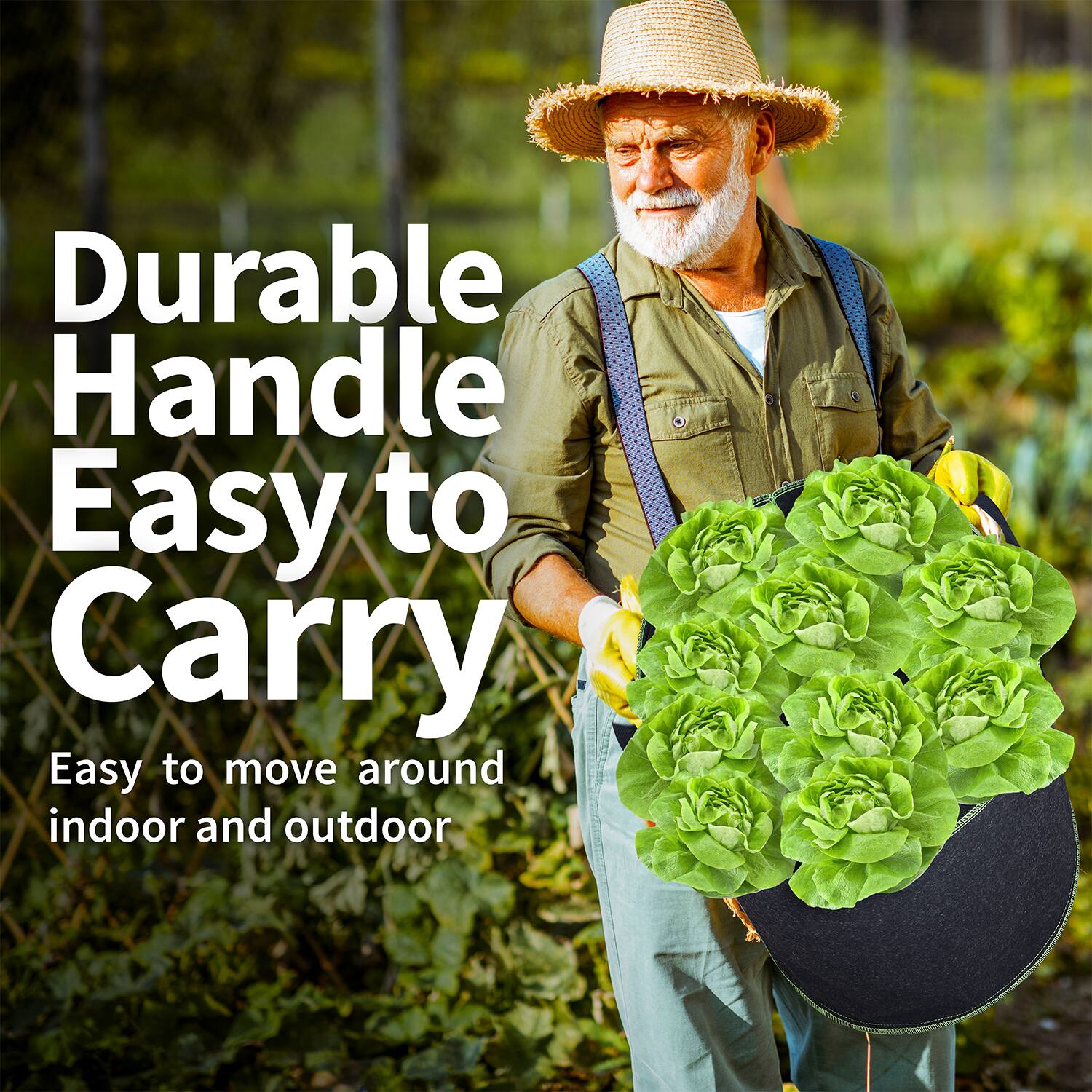 Durable Handle  
Easy to Carry  
Easy to move around indoor and outdoor