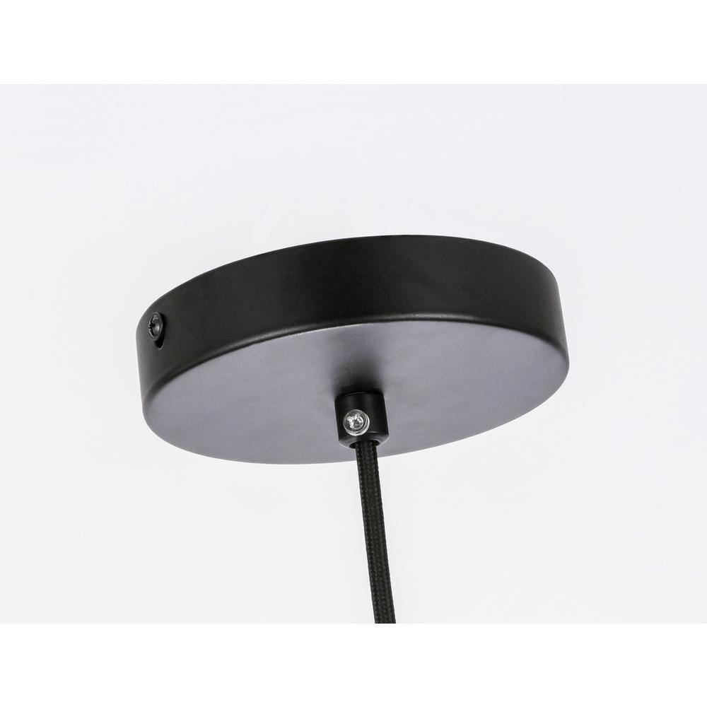 Back. Living District - Gene 1 light Black and Clear glass pendant - Black And Clear Glass.