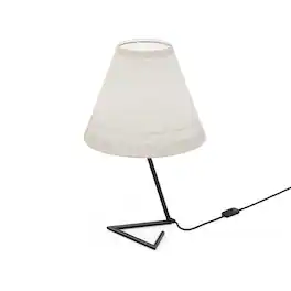 Infibrite - Angular Base 23 Inch Table Lamp with Conical Shade, E26 Bulb Compatible - White