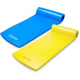 TRC Recreation - Sunsation Foam Raft Lounger Pool Floats, Bahama Blue & Yellow - Multicolored