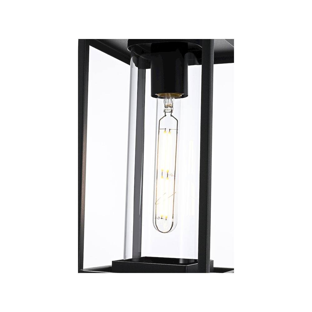 Alt View 2. Elegant Lighting - Memphis 7 inch Outdoor Pendant in Black - Black.