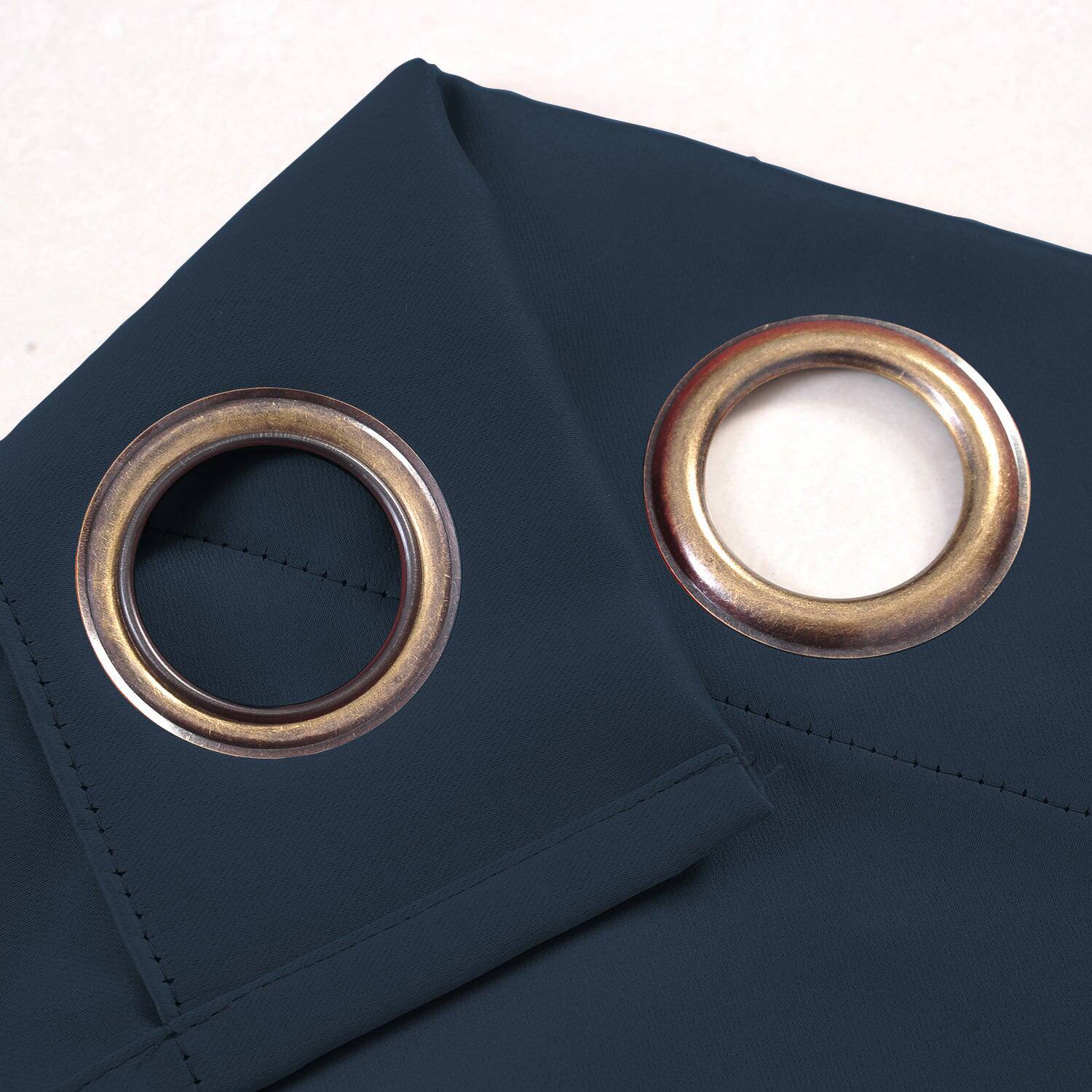 Back. RT Designers Collection - RT Designers Collection 100% Polyester 250 GSM Riley 100% Blackout Grommet Panel 54" x 45" Navy Blue - Navy Blue.