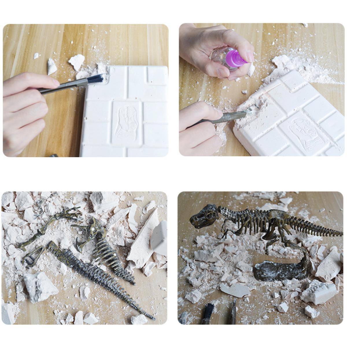 Left. JuzToys - Dinosaur T-Rex Dino Skeleton Fossil Excavation Kit Toy - Multi.