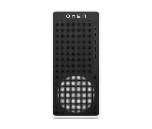 Front. HP OMEN - OMEN Desktop Intel Core Ultra 7, 32 GB;1 TB SSD Windows 11 Home - Ceramic white.