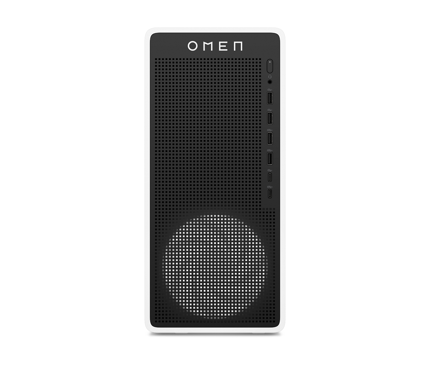 Front. HP OMEN - OMEN Desktop Intel Core Ultra 7, 32 GB;1 TB SSD  Windows 11 Home - Ceramic white.