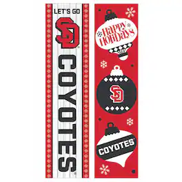 Evergreen Enterprises - South Dakota Coyotes 47" Double Sided Christmas Leaner Fan Sign - Multicolor