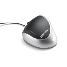 Goldtouch - USB Comfort Mouse Left-Handed – Ergonomic 24° Angle, Wired, PC & Mac - Wired - Black/Silver