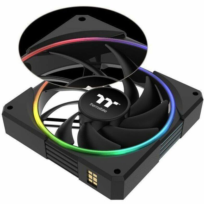 Alt View 4. Thermaltake - Cooling Fan 120mm [3-Fan Pack] - Black.