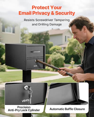 VEVOR Post Mount Mailbox, Anti Pry & Anti Theft Mailboxes for VEVOR Post Mount Mailbox, Anti Pry & Anti Theft Mailboxes for