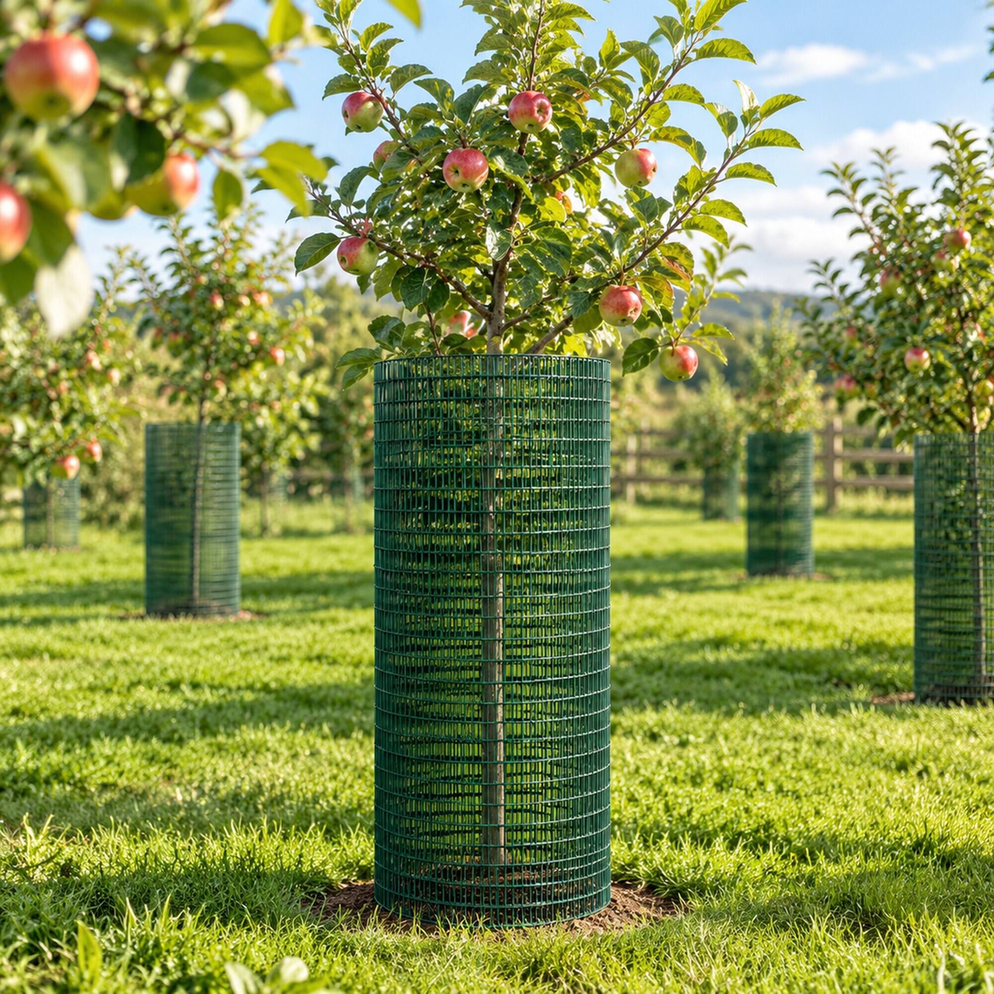 Left. RYHNUYNE - 98 ft x 35.5 in Hardware Cloth, 1/2 x 1 in PVC Coated Wire Mesh Roll, Rust Resistant Fencing for Aviary and Garden - Green.