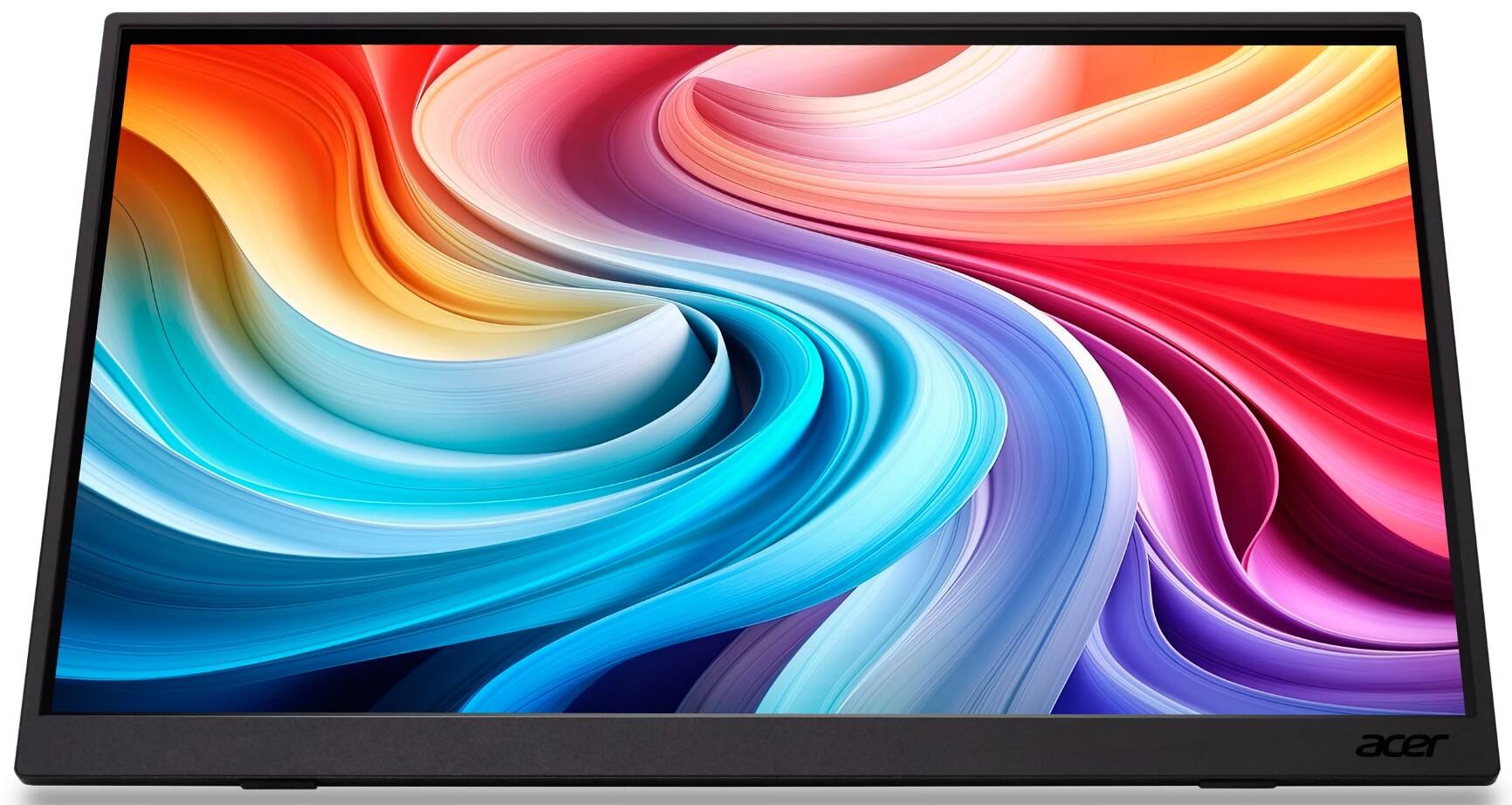 Angle. Acer - Acer 16" Portable IPS Monitor, 6ms Response Time, Anti-Glare, HDR10, Built-in Speakers, Mini HDMI & DKZ Hub - Black/Silver.