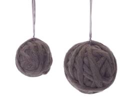 BreeBe - Yarn Ball Ornament (Set of 12) - Gray