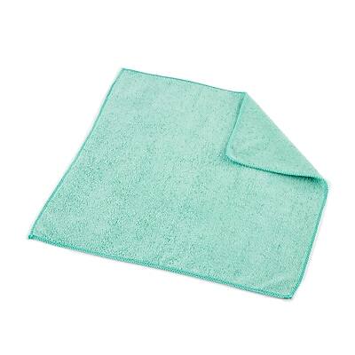 Front. Coastwide Professional - Coastwide Professional™ Microfiber Cloths, 16" x 16", Green, 12/Pack (CW52878) - Green.