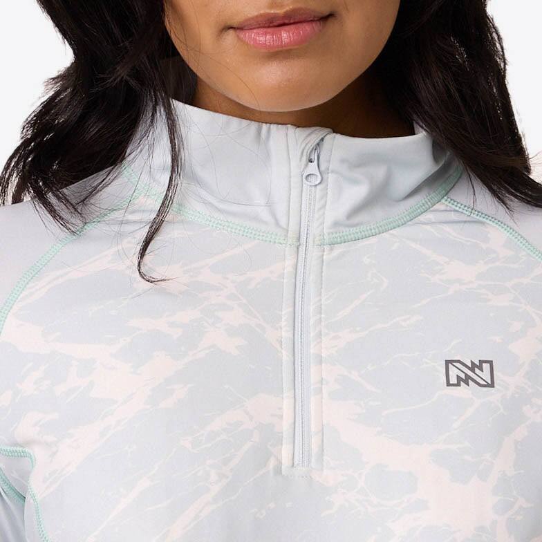 Alt View 4. Mobile Warming - App Controlled Women's Proton 2.0 Baselayer Heated Shirt - Ice Blue.
