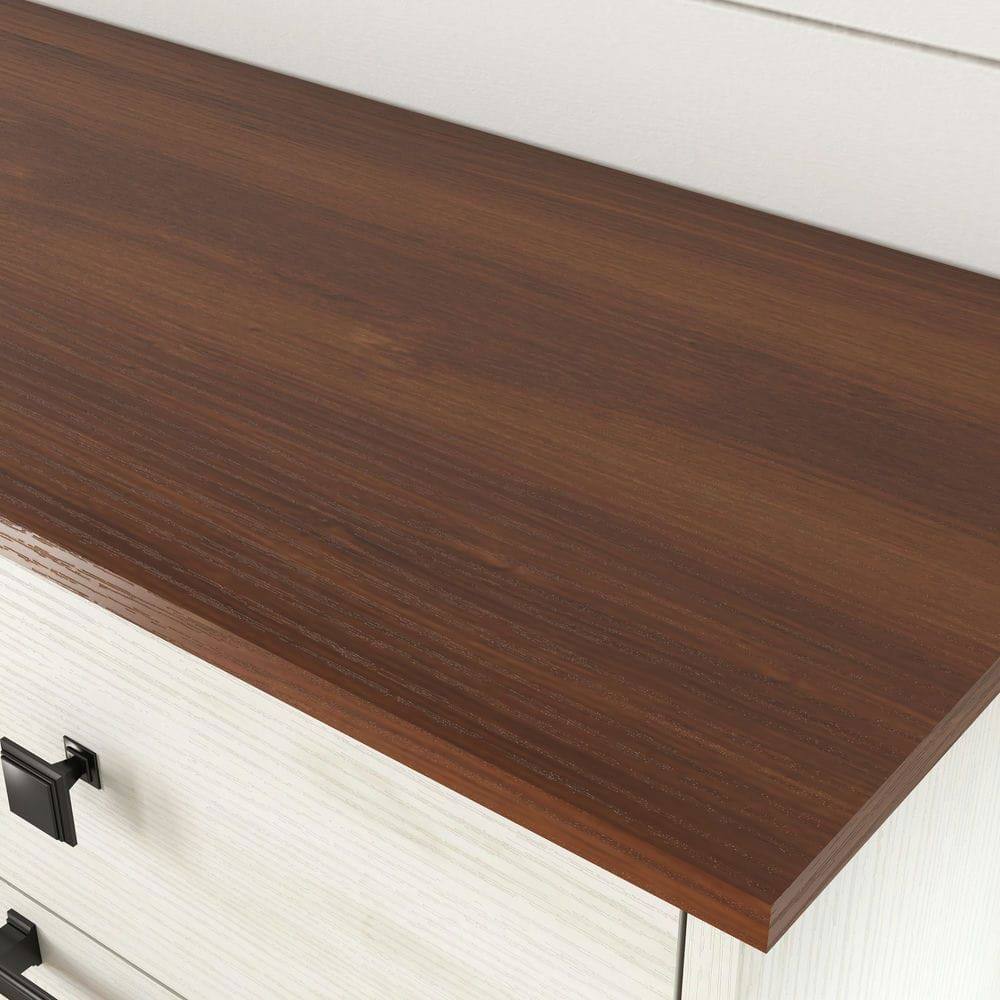 Back. Kadyn - Farmhouse Double Tilt Out Trash Cabinet for 20 Gallon Trash Cans, Free Standing Recycling Cabinet - White.