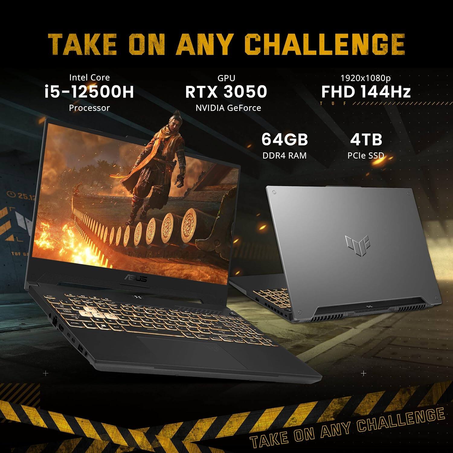 TAKE ON ANY CHALLENGE

Intel Core i5-12500H Processor

GPU RTX 3050 NVIDIA GeForce

1920x1080p FHD 144Hz

64GB DDR4 RAM

4TB PCIe SSD

TAKE ON ANY CHALLENGE