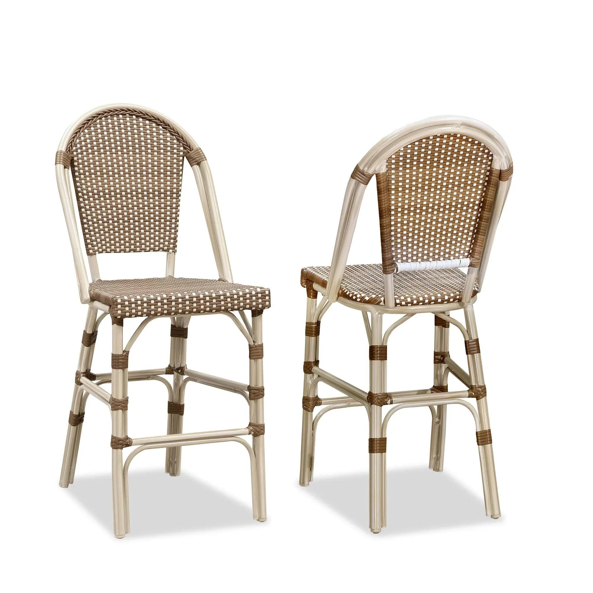 White Frame/Brown-Counter Stool