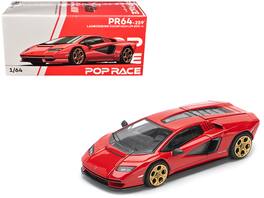 Lamborghini Countach LPI 800-4 Red with Carbon Accents 1/64 Die Cast Model Car by Pop Race