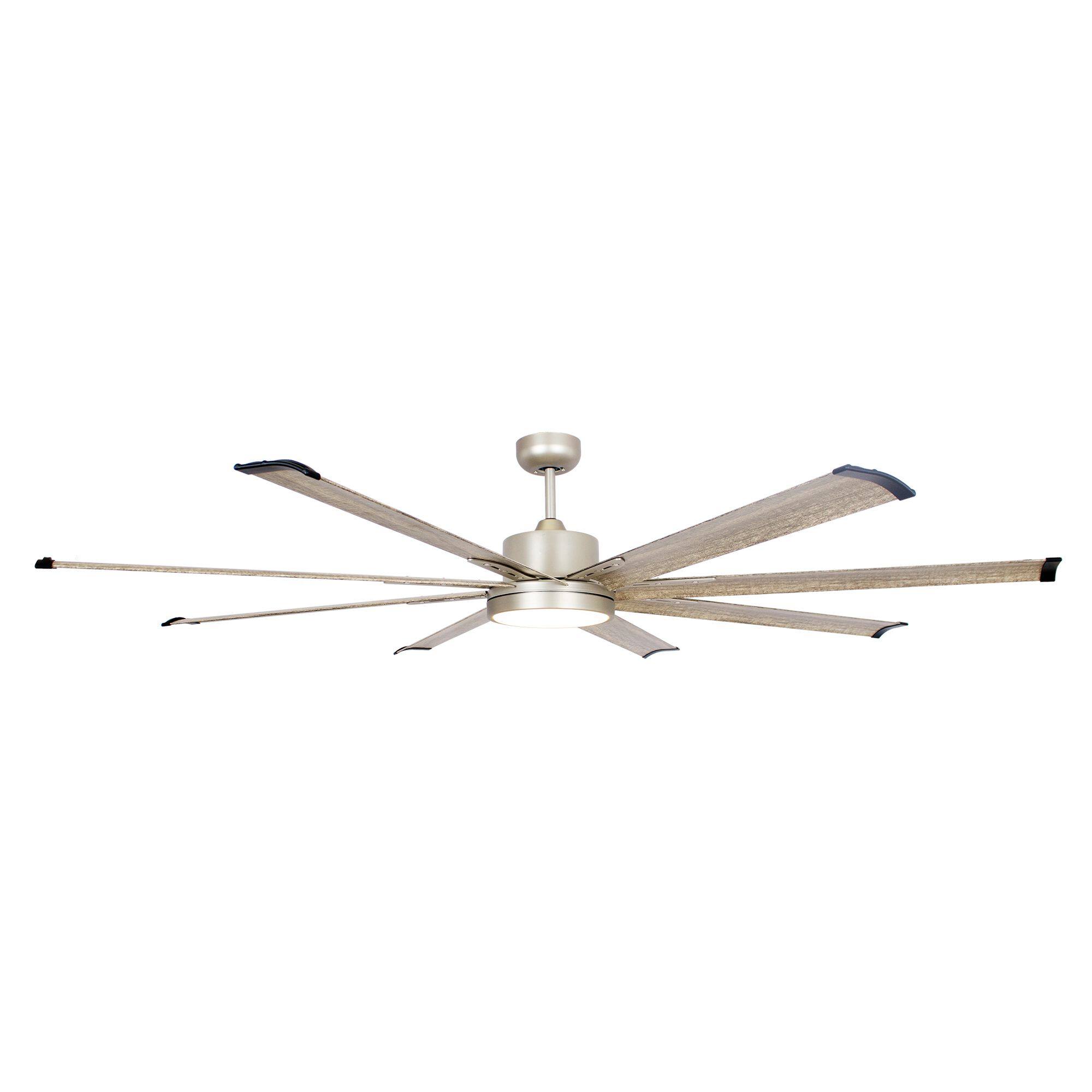 Alt View 4. Parrot Uncle - 72" Modern Silver LED Ceiling Fan with Remote Control and Aluminum Blades - Nickel.