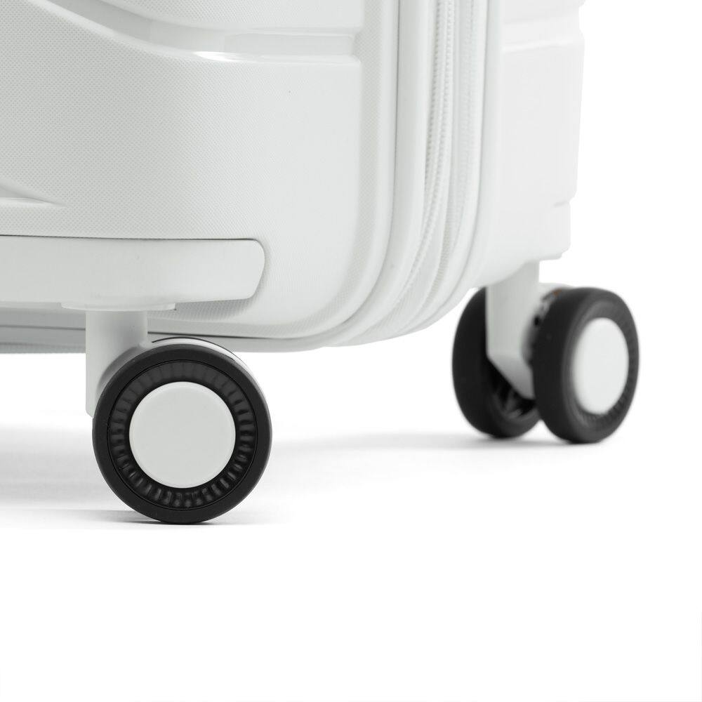 Back. Atlantic - Atlantic Convertible Medium to Large Checked Expandable Hardside Spinner - Shell White.