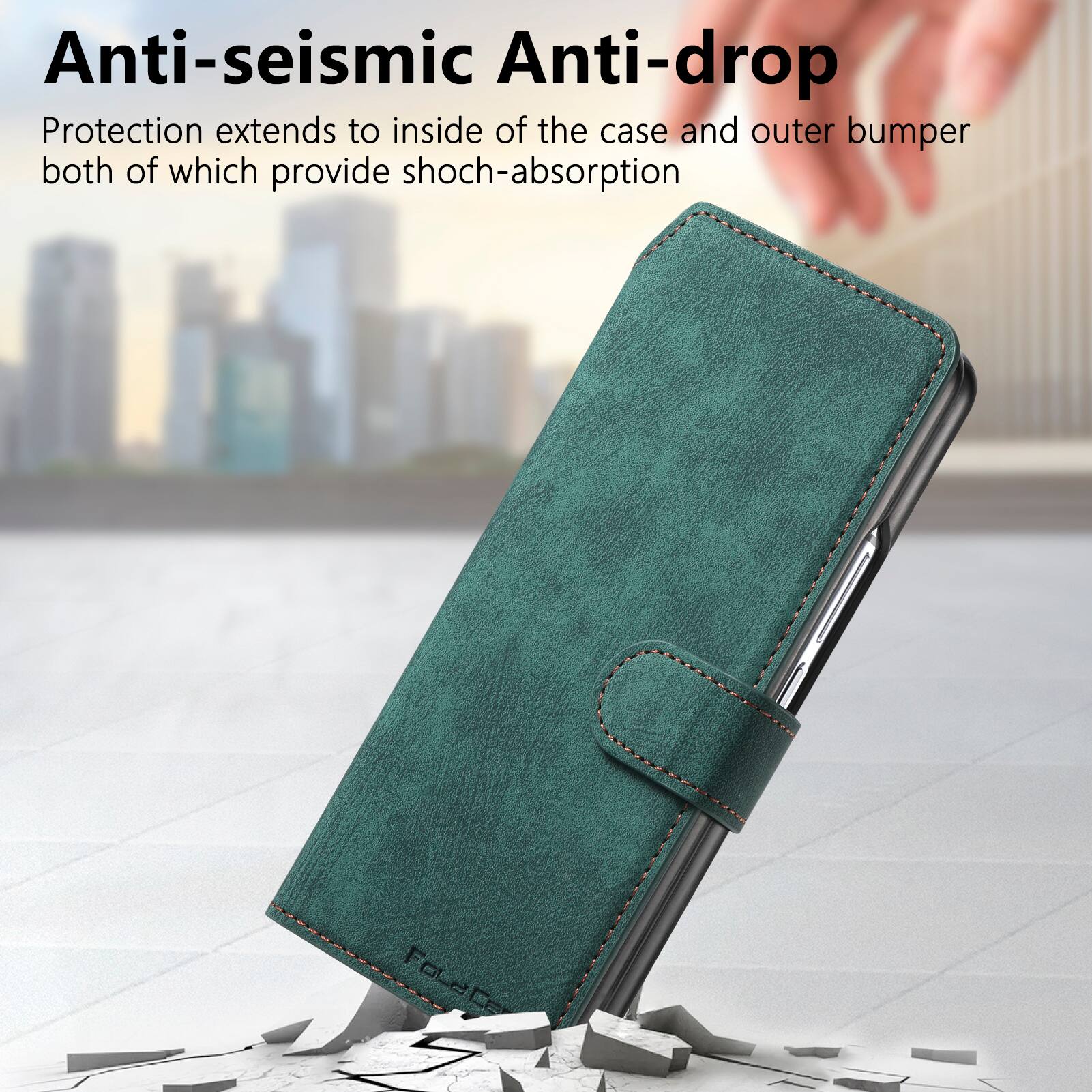 Anti-seismic Anti-drop Protection extends to inside of the case and outer bumper both of which provide shock-absorption