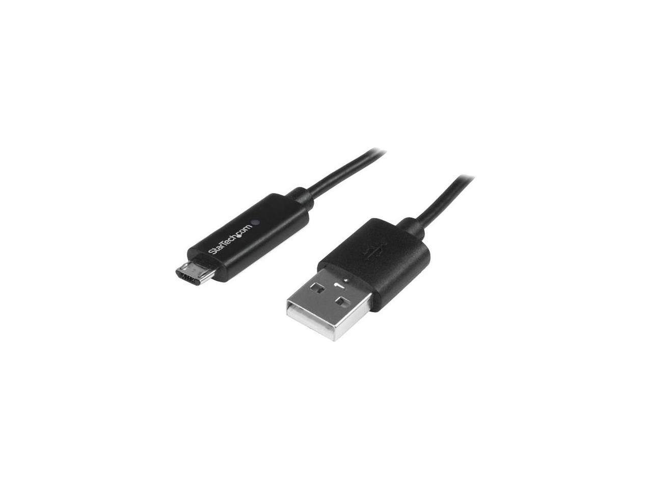 Alt View 5. StarTech.com - StarTech.com 1m 3 ft Micro-USB Cable with LED Charging Light - M/M - USB to Micro USB Cable.