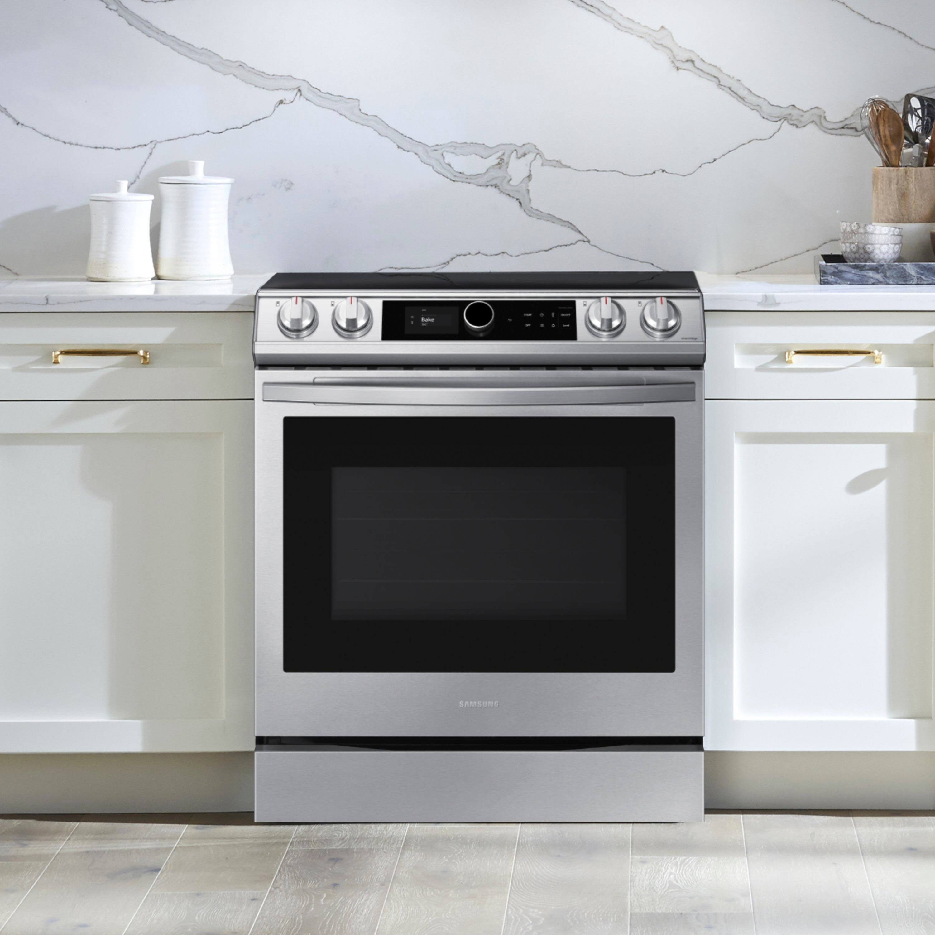 Alt View 11. Samsung - 6.3 cu. ft. Front Control Slide-in Electric Range with Smart Dial, Air Fry & Wi-Fi - Stainless Steel.