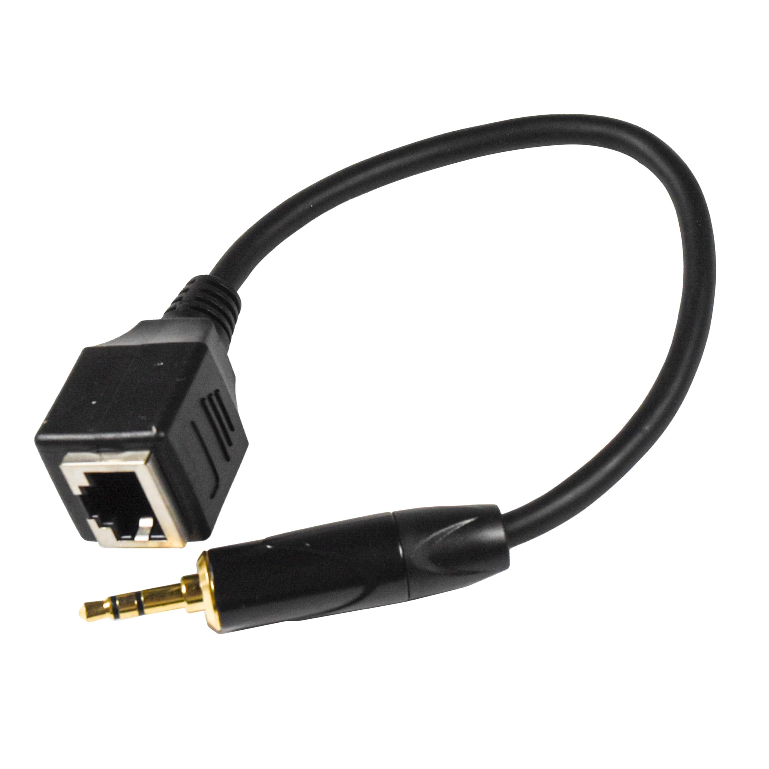 Alt View 5. HQRP - 3.5 mm TRS Stereo Male to RJ45 Female Adapter Cable 8 in - audio over Ethernet for Cat 5 / Cat 6 - Black.